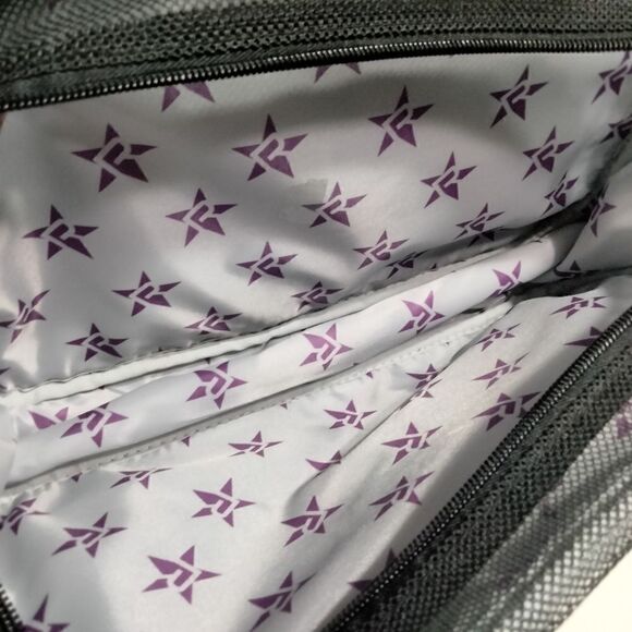 Cheer Rebel Revolution Shoe Bag BAG ONLY Black and Red Velour Mesh Zip Closure - Picture 6 of 9